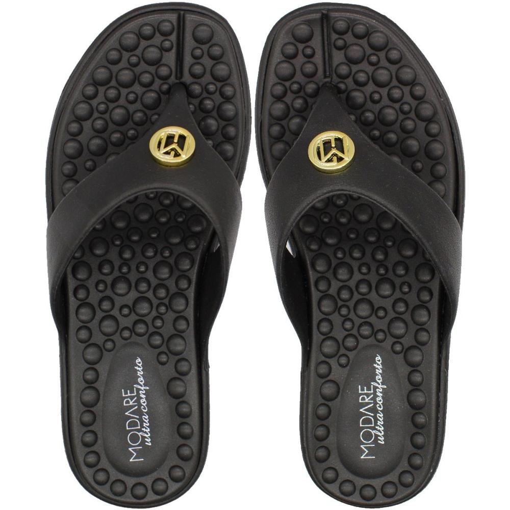 Tamanco De Dedo Modare Ultraconforto Tira Larga Feminina Preto 1