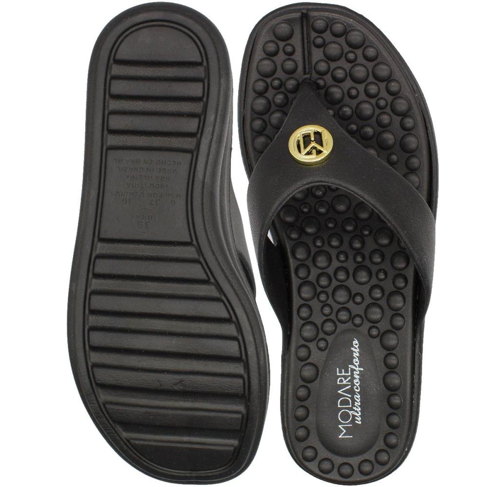 Tamanco De Dedo Modare Ultraconforto Tira Larga Feminina Preto 3