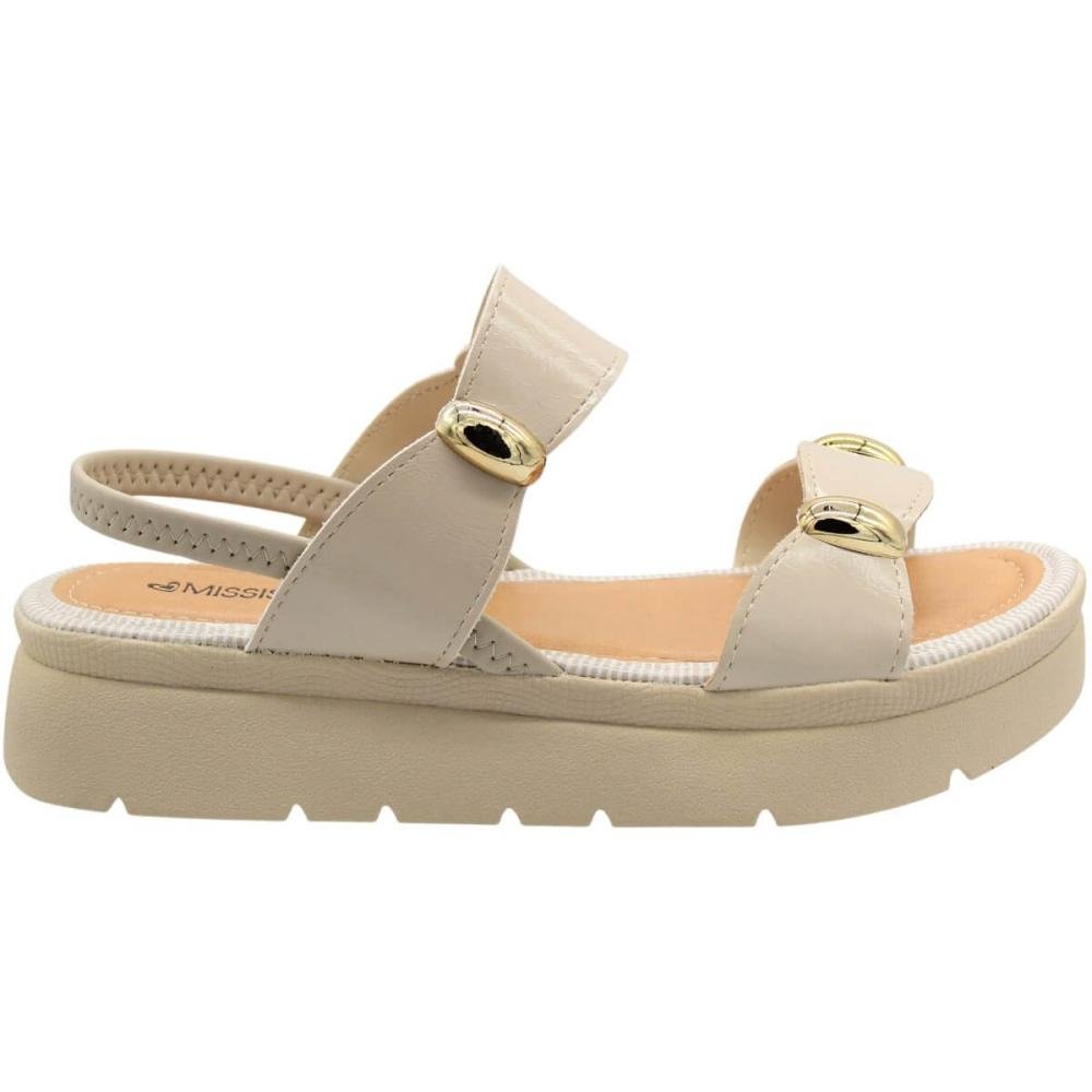 Sandália Plataforma Mississipi Tira Grossa Adornada Feminina