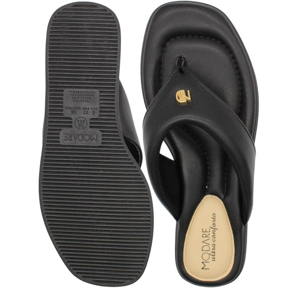 Chinelo De Dedo Modare Ultraconforto Napa Suprema Feminino Preto 3