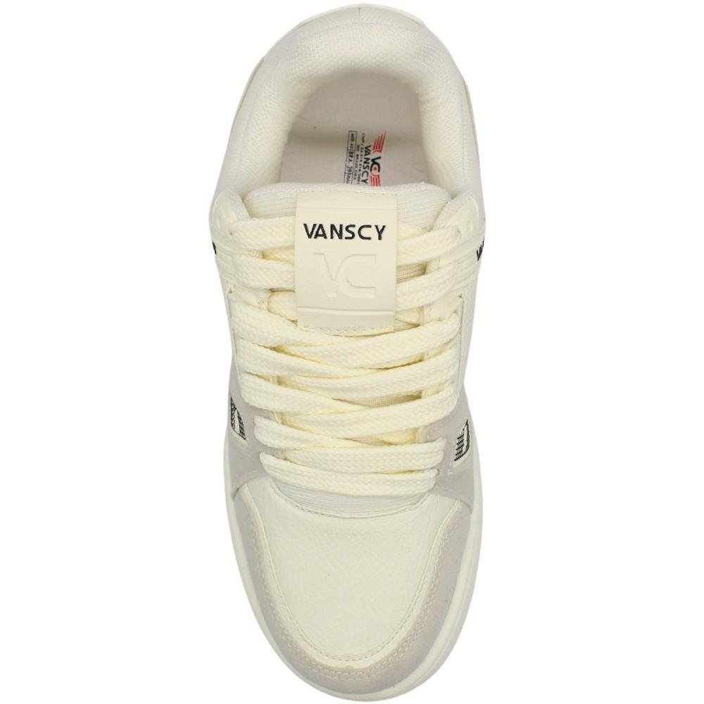 Tênis Casual Vanscy Hawk Street Sneaker Macio Masculino Branco 4