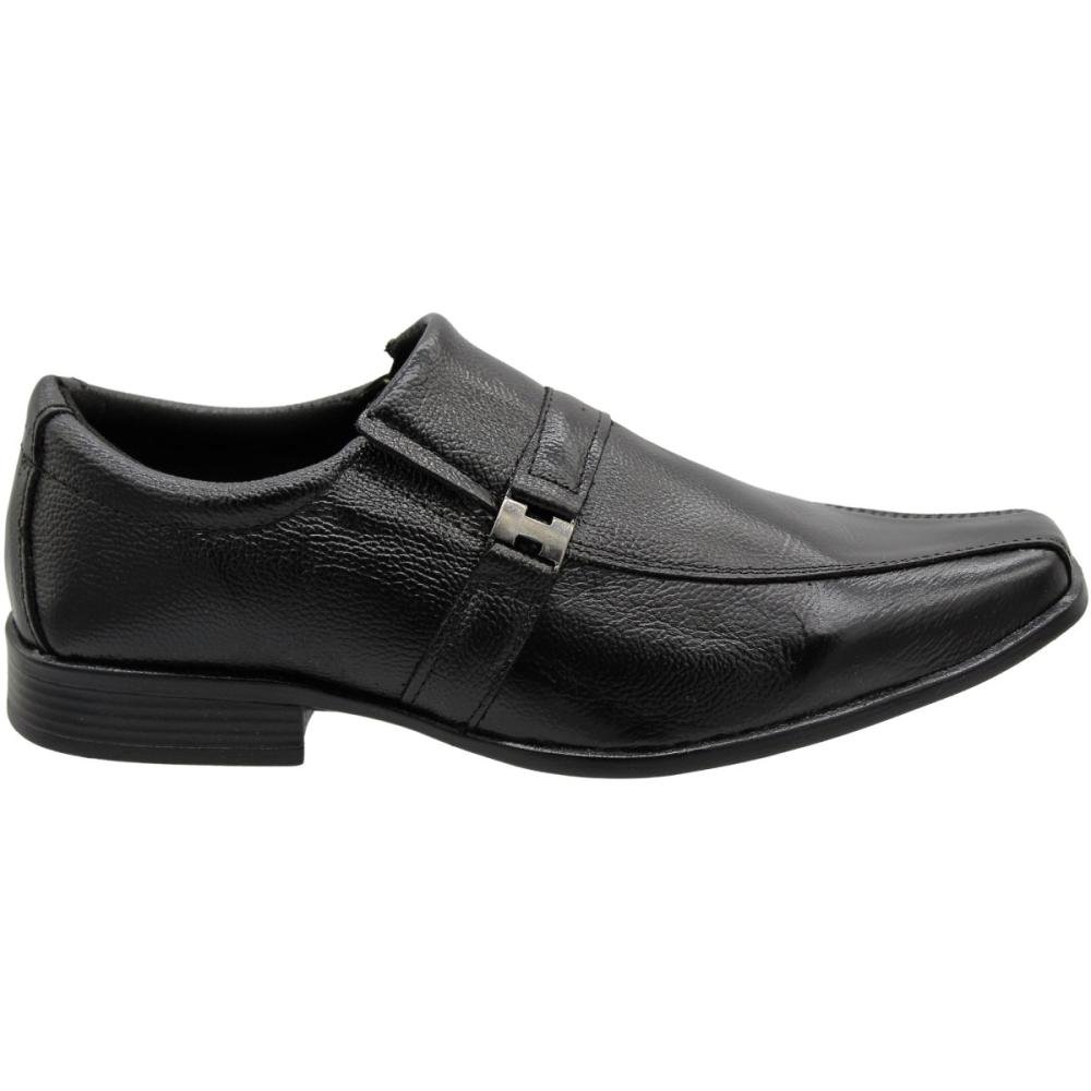 Sapato Social Kipasso S/Cadarço Adorno Metalizado Masculino Preto 1
