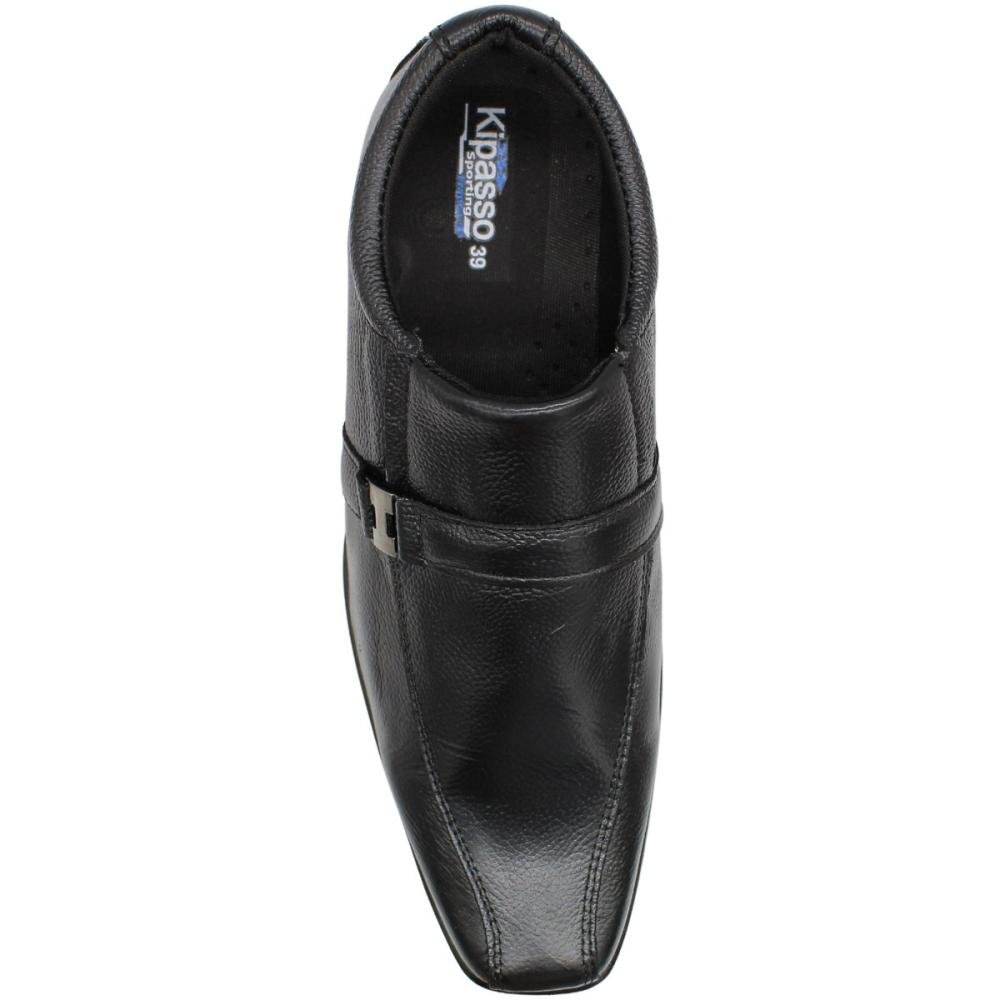 Sapato Social Kipasso S/Cadarço Adorno Metalizado Masculino Preto 4