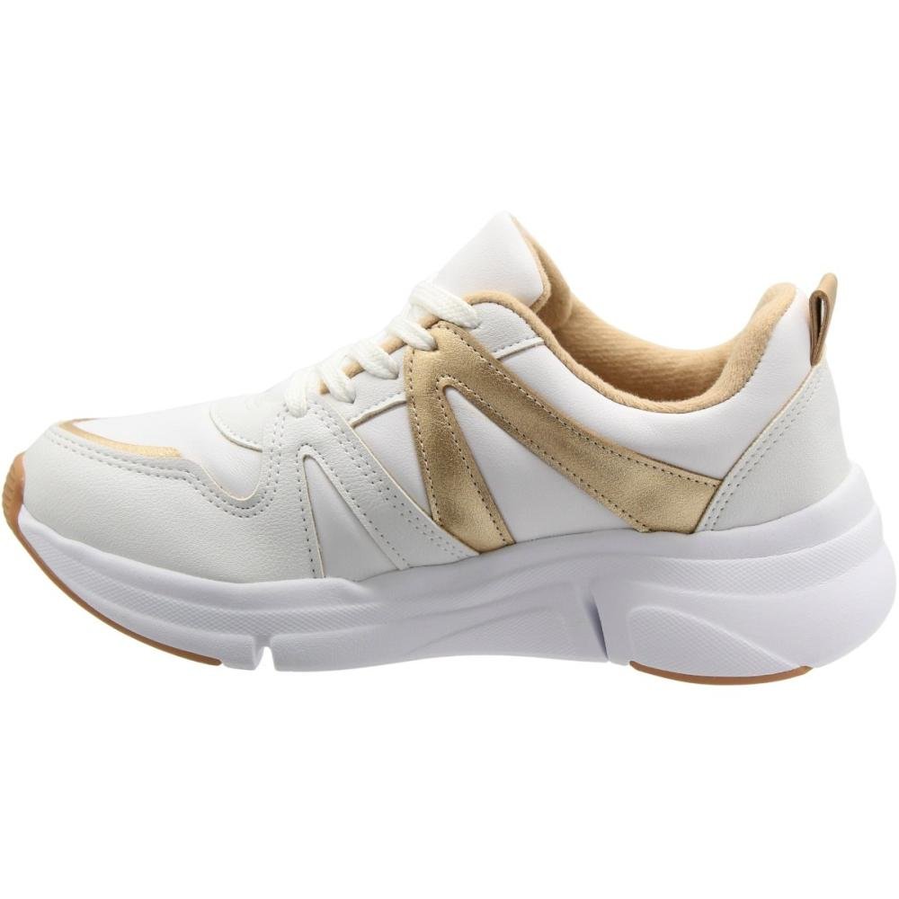 Tênis Jogging Modare Ultraconforto Napa Suprema Feminino Branco/Bege 2