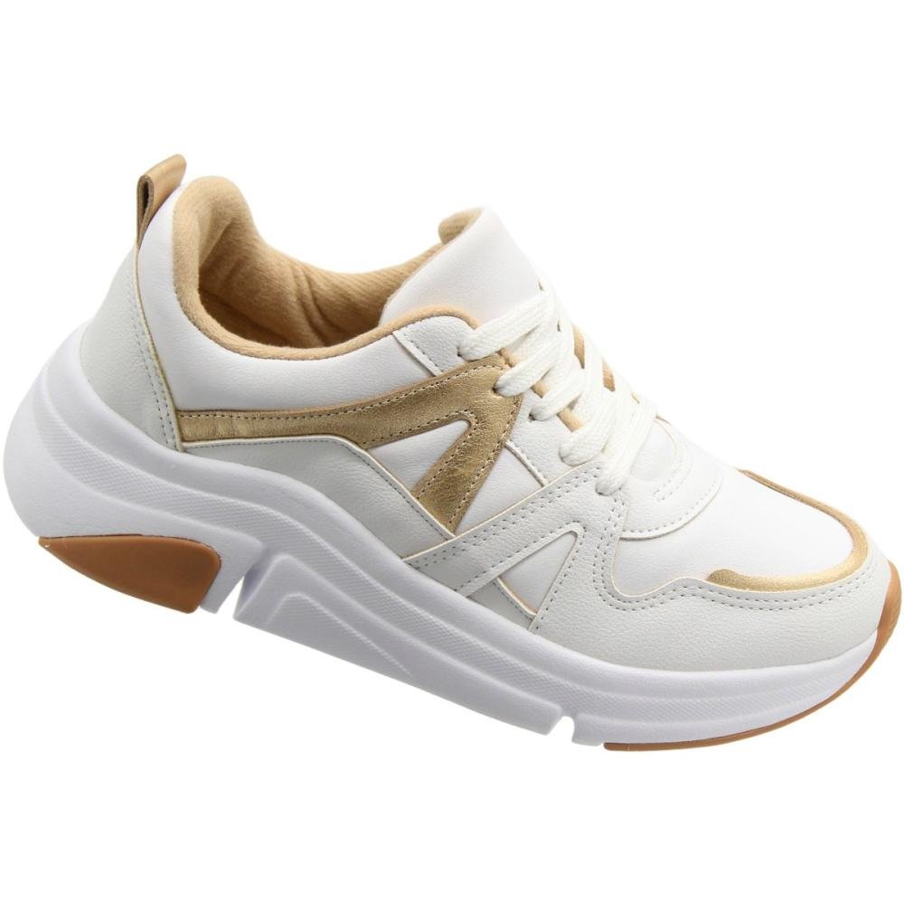 Tênis Jogging Modare Ultraconforto Napa Suprema Feminino Branco/Bege 3