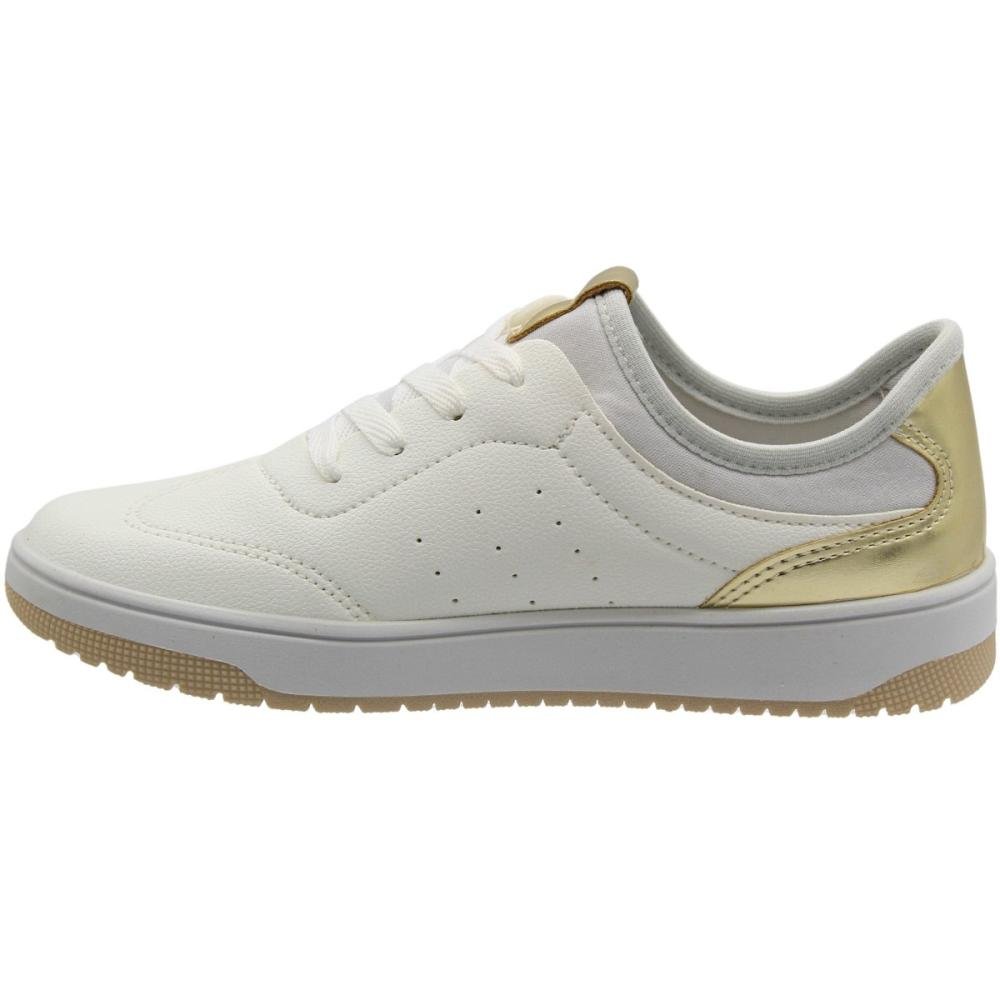 Tênis Casual Infantil Pink Cats Vercelli Macio Menina Branco/Dourado 2