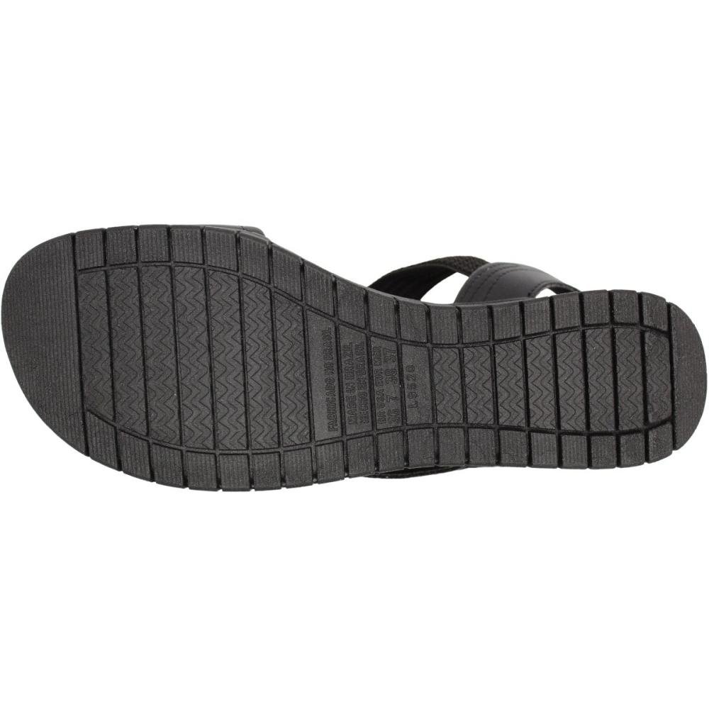 Sandália Anabela Campesí Tira Elástica Adorno Metal Feminina Preto 5