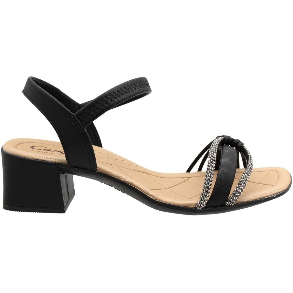 Sandália Salto Baixo Campesí Tira Em Strass Feminina