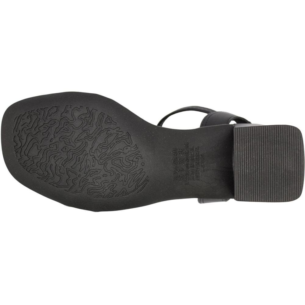 Sandália Salto Baixo Campesí Tira Em Strass Feminina Preto 5