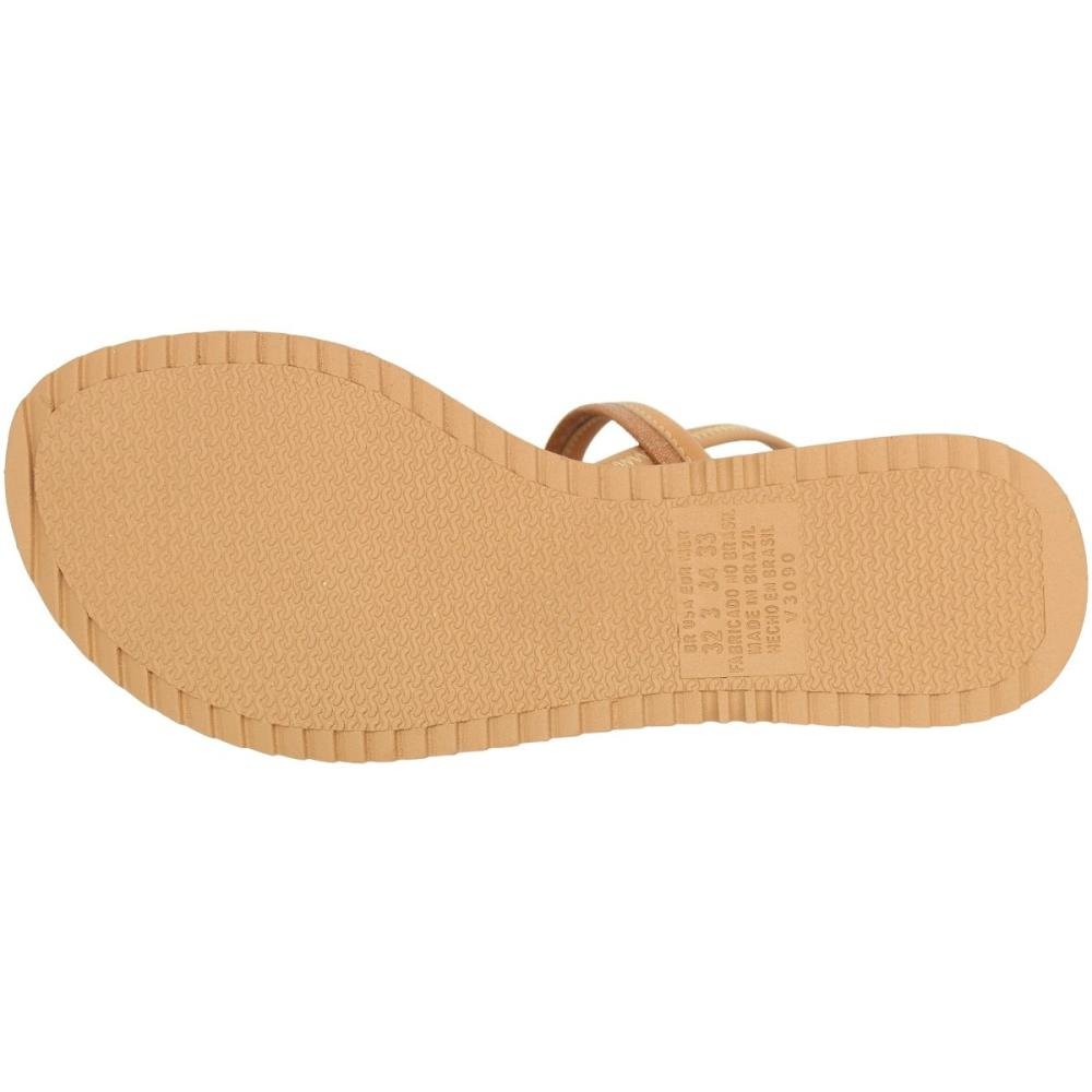 Sandália Rasteira Pink Cats Adorno Metálico Refinado Menina Marrom 5