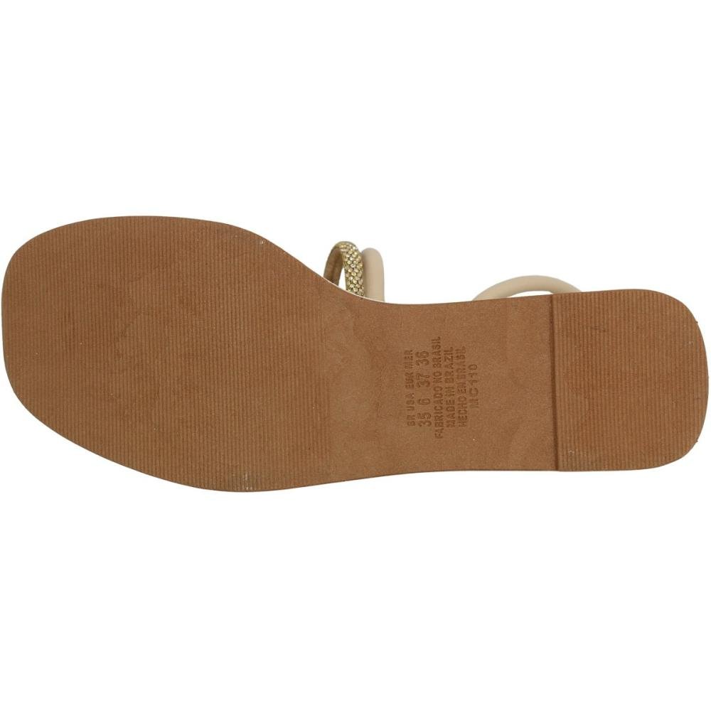 Sandália Salto Anabela Mississipi Delicada Strass Feminina Branco 5