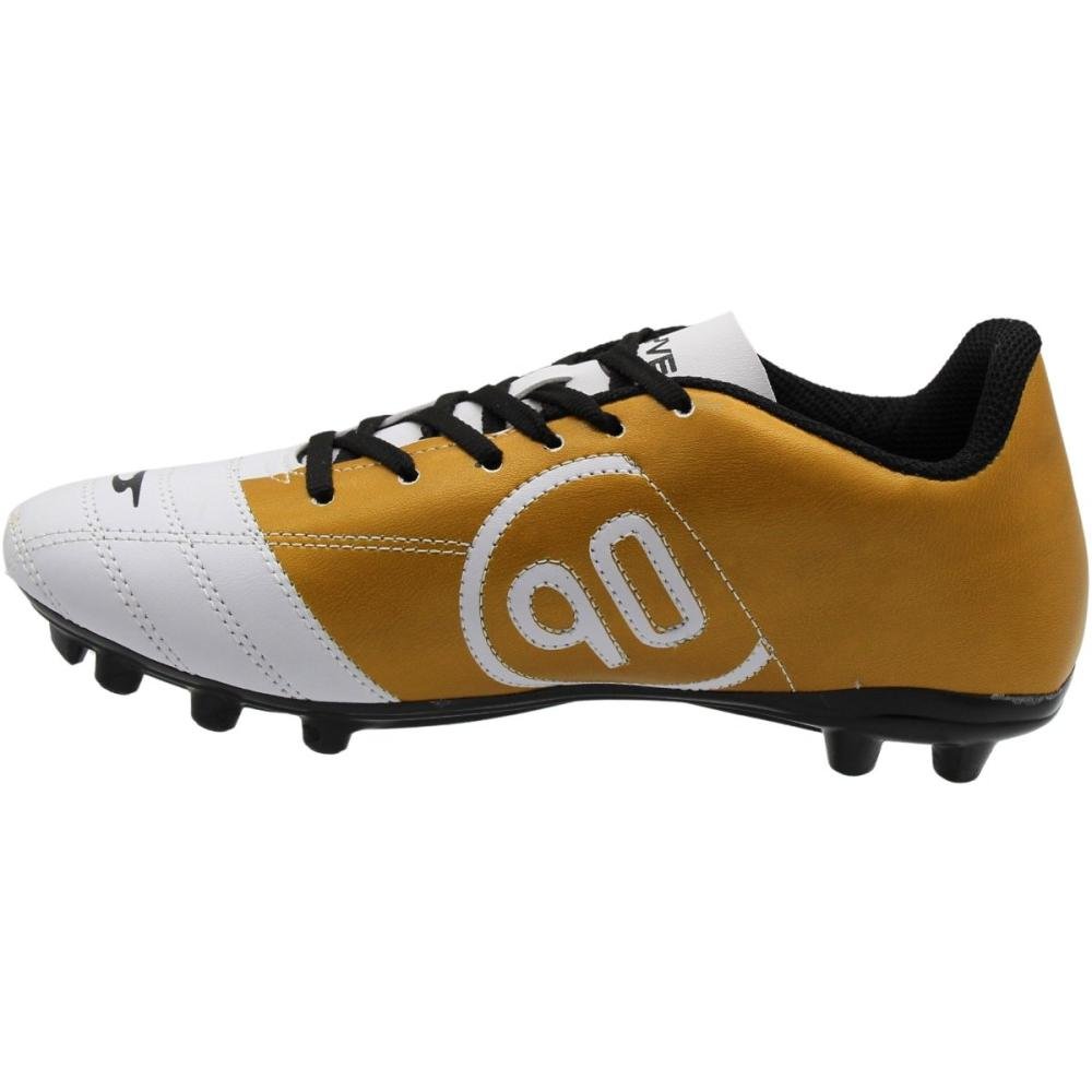 Chuteira Campo Rayve 90 Vazada Trava Masculina Branco/Preto 2