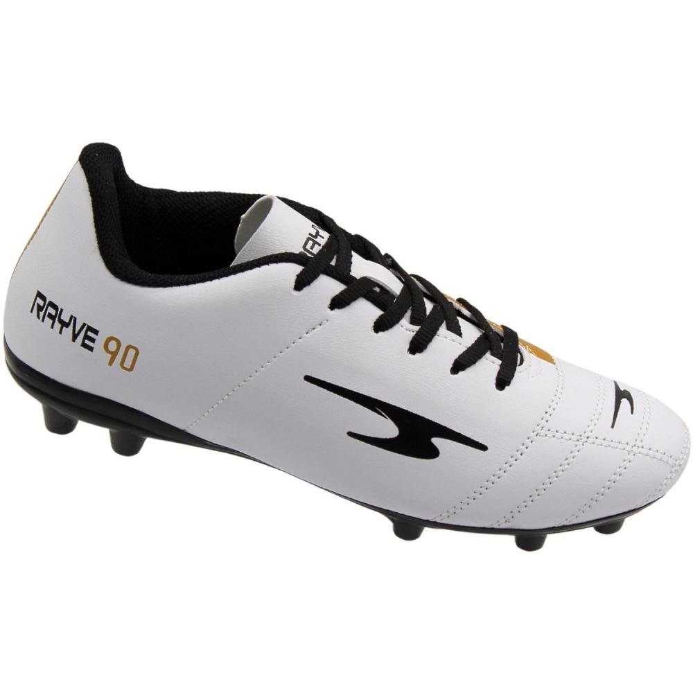 Chuteira Campo Rayve 90 Vazada Trava Masculina Branco/Preto 3