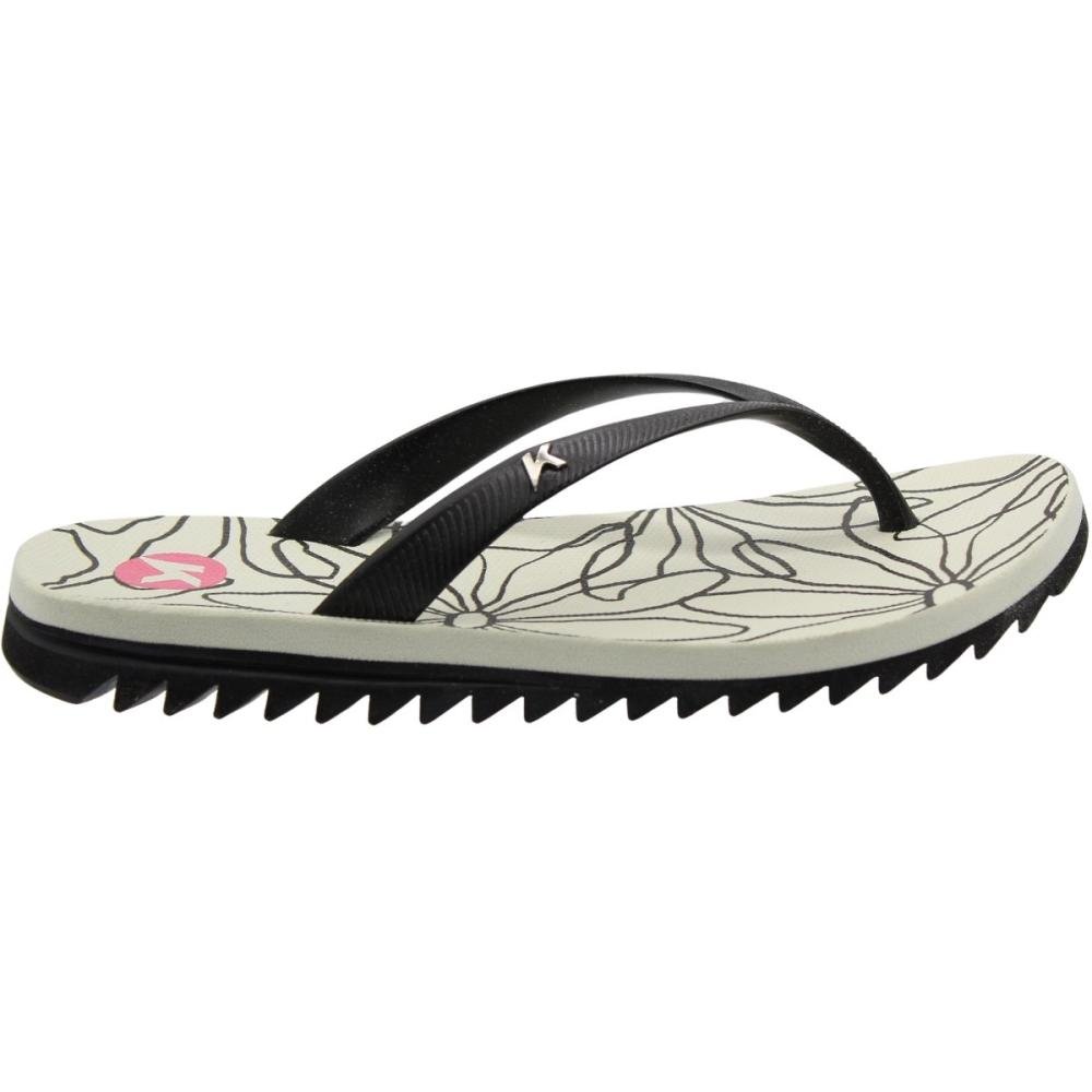 Sandália De Dedo Kenner Ibiza Outline Tratorada Feminina Branco/Preto 2