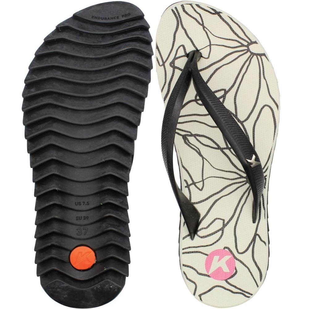 Sandália De Dedo Kenner Ibiza Outline Tratorada Feminina Branco/Preto 3