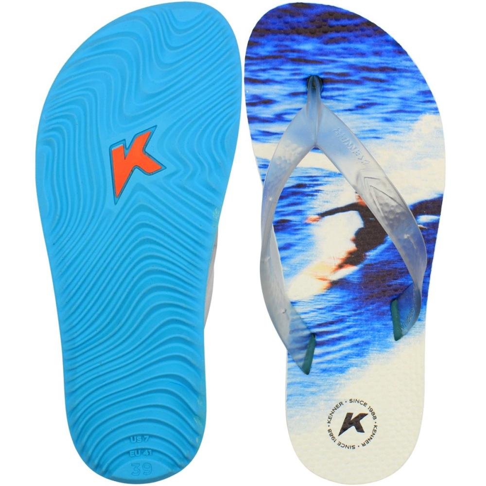 Sandália de  Dedo Kenner Summer Surf Masculino Azul/Branco 3