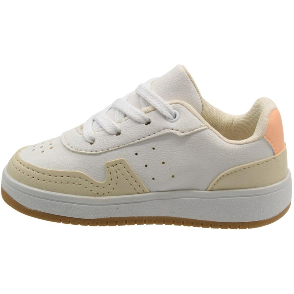 Tênis Casual Infantil Camin Yep Menina Branco/Bege 2