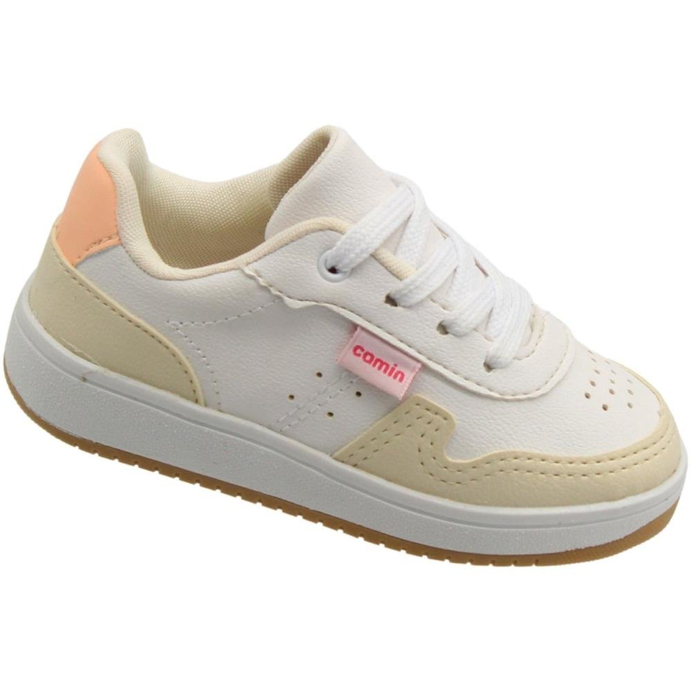 Tênis Casual Infantil Camin Yep Menina Branco/Bege 3