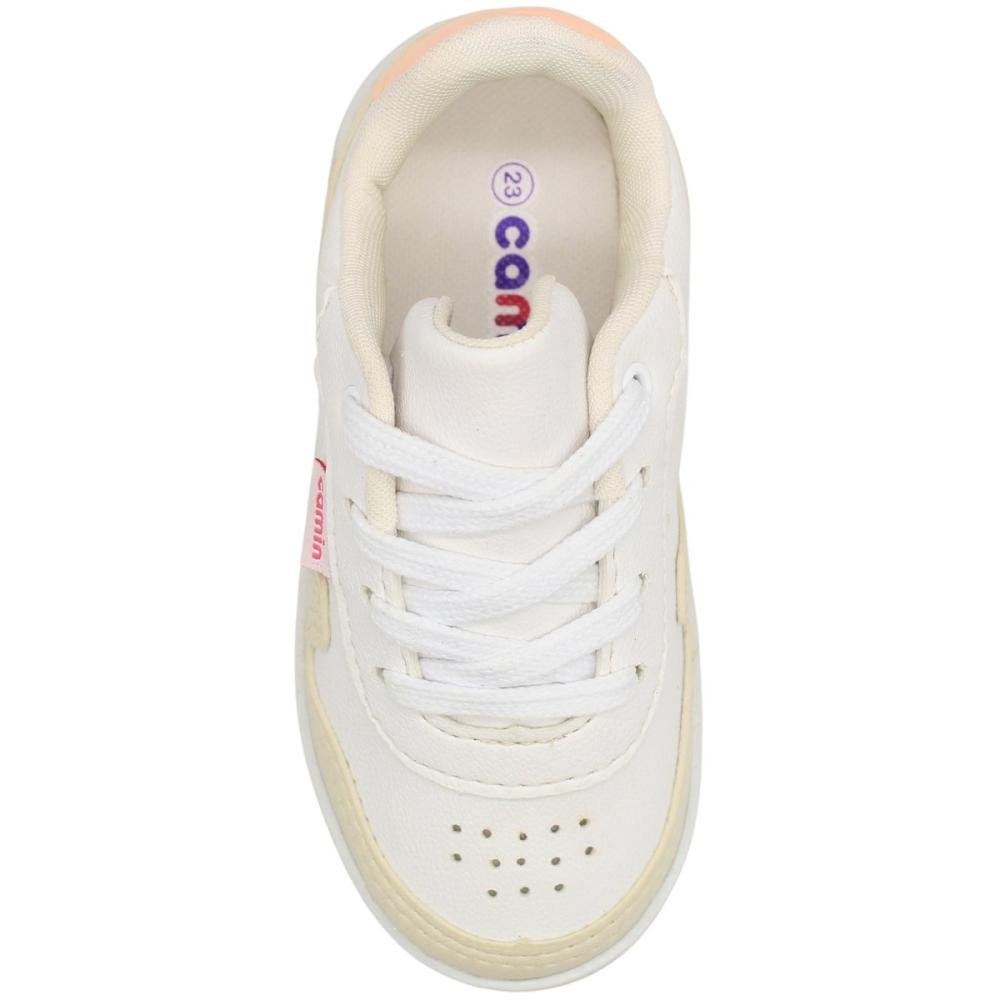 Tênis Casual Infantil Camin Yep Menina Branco/Bege 4