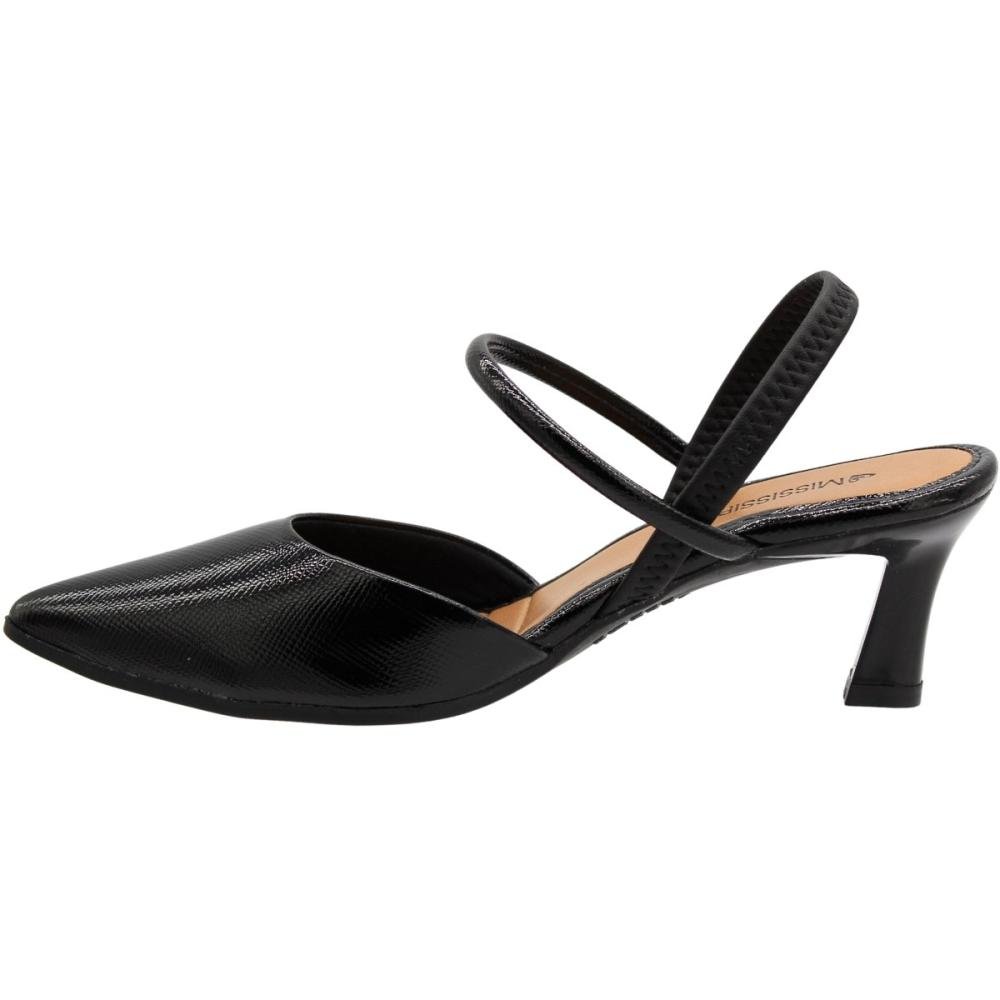 Sapato Scarpin Mississipi Salto Médio Fino Feminino Preto 2