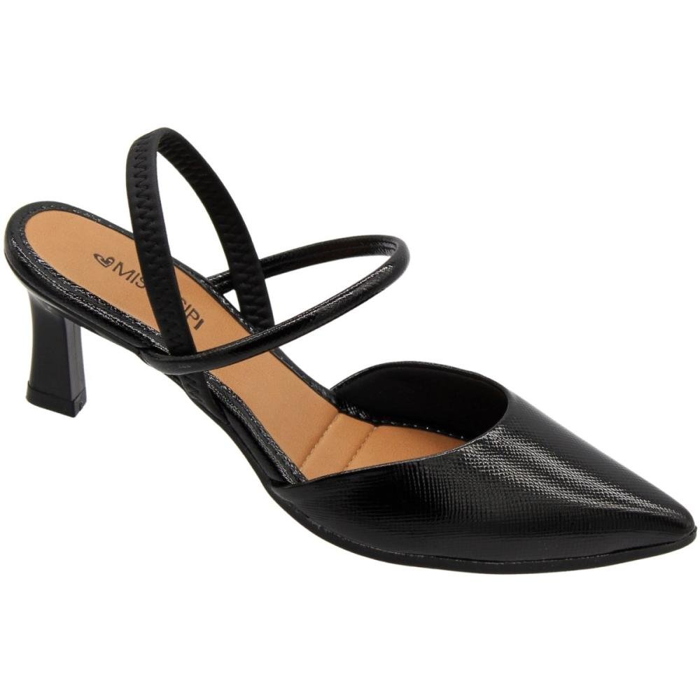 Sapato Scarpin Mississipi Salto Médio Fino Feminino Preto 3