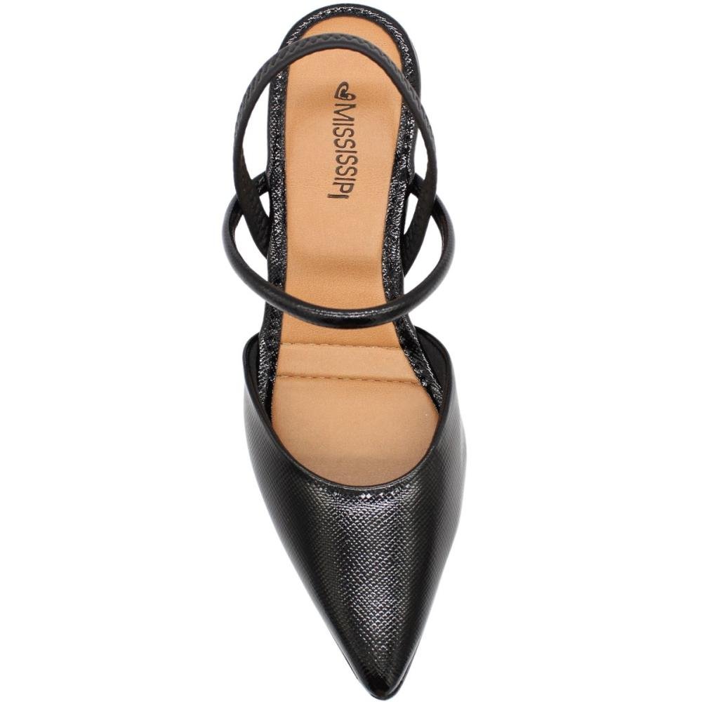 Sapato Scarpin Mississipi Salto Médio Fino Feminino Preto 4