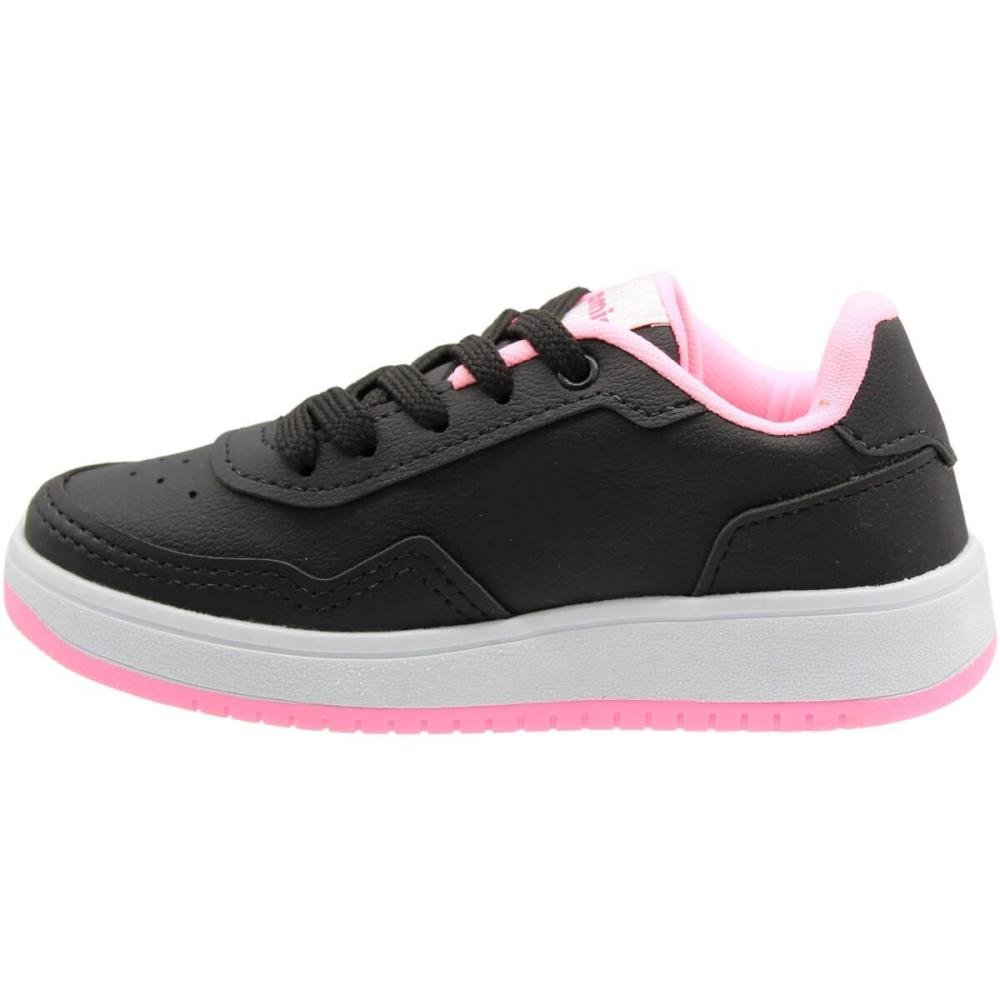 Tênis Juvenil Escolar Camin Yep Basico Menina Preto/Rosa 2