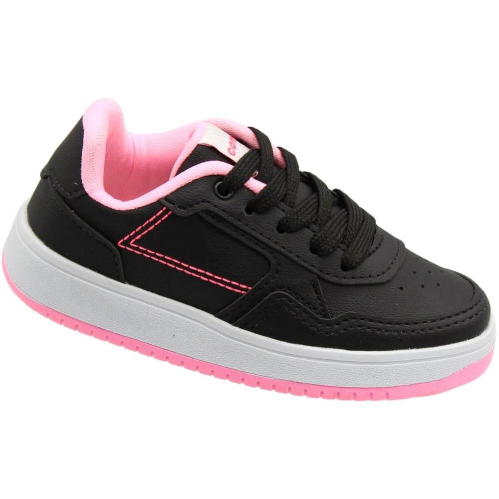 Tênis Juvenil Escolar Camin Yep Basico Menina Preto/Rosa 3