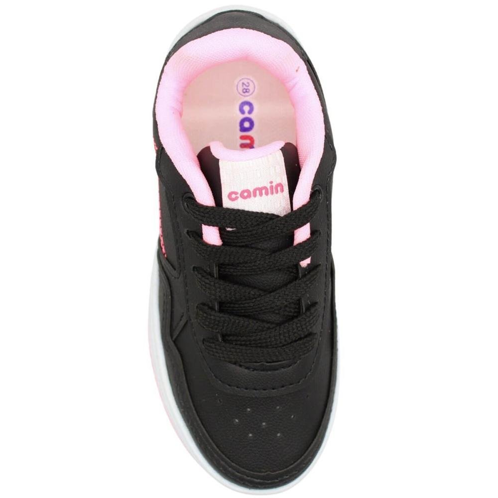 Tênis Juvenil Escolar Camin Yep Basico Menina Preto/Rosa 4