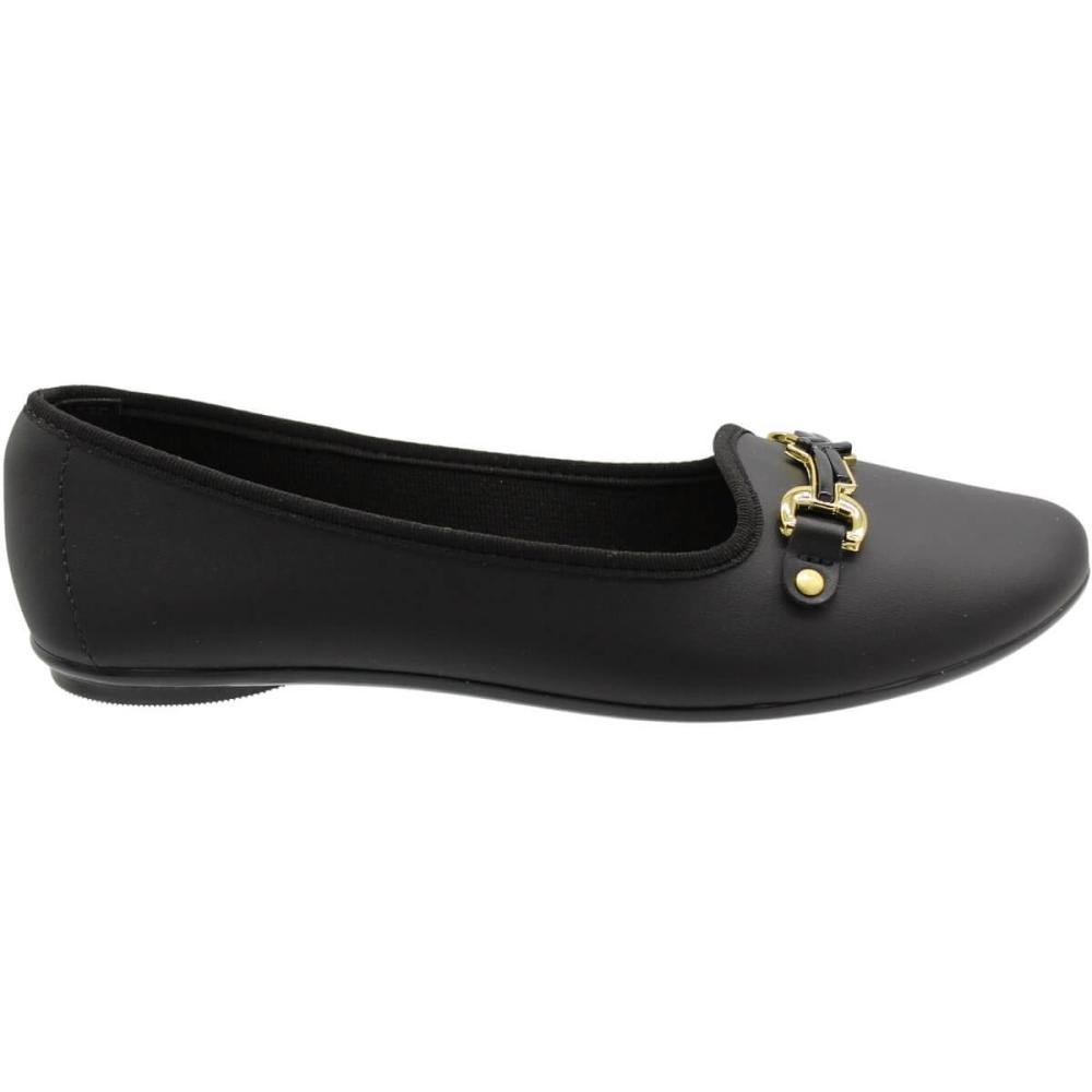 Sapatilha Moleca Napa Sardenha Neo Fivela Feminina Preto 1