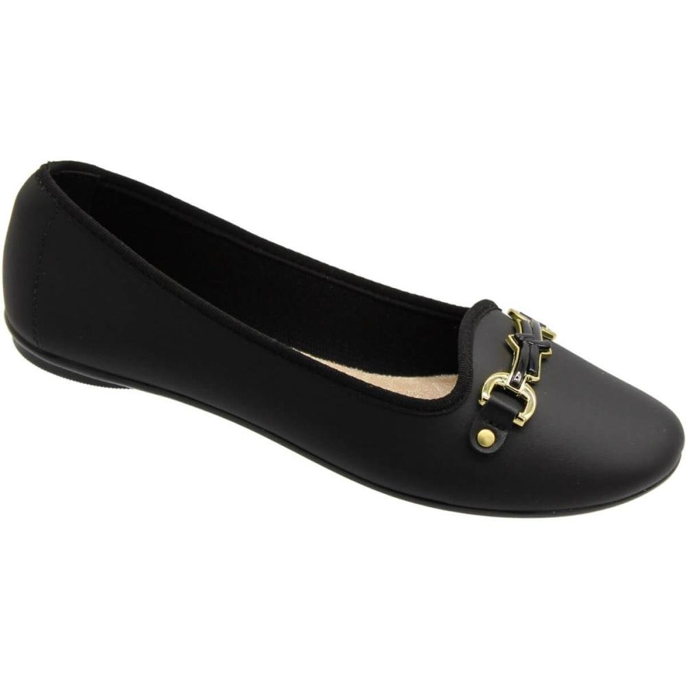 Sapatilha Moleca Napa Sardenha Neo Fivela Feminina Preto 3