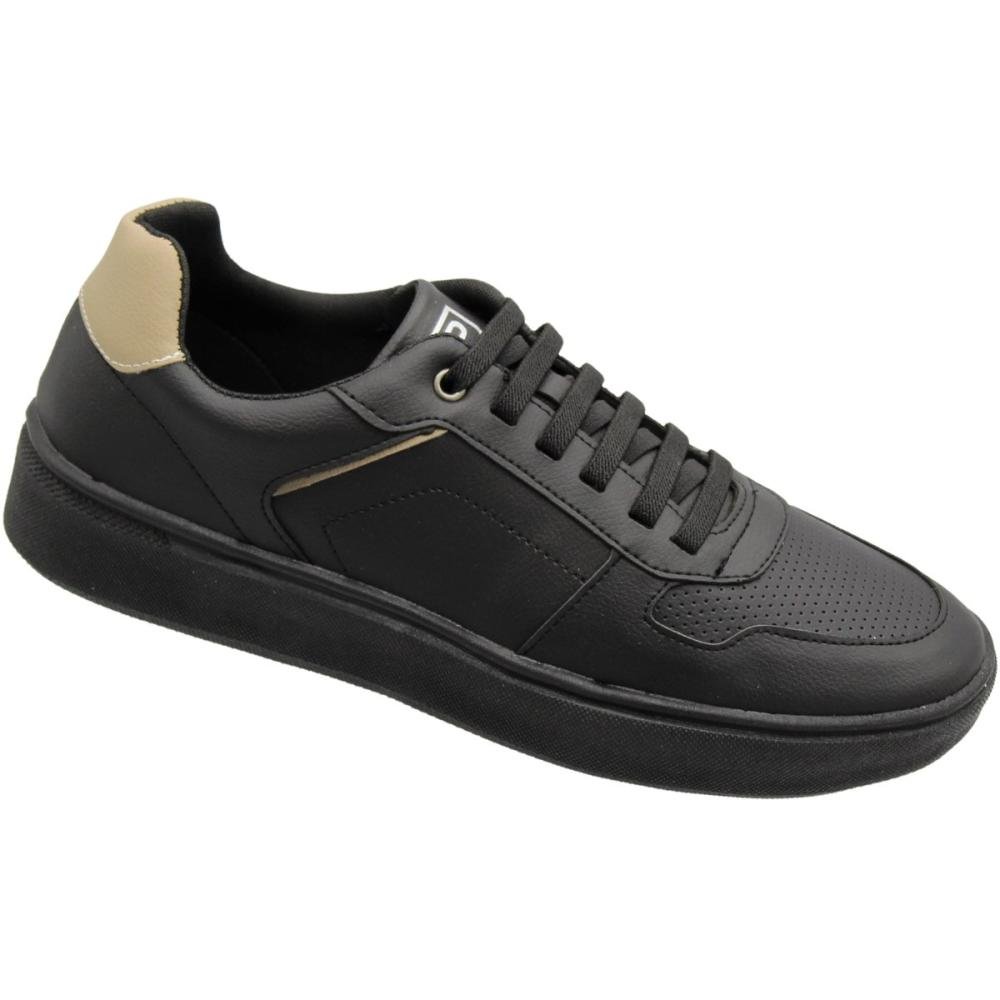 Tênis Casual Pádua Lecce Cadarço Elástico Macio Masculino Preto 3