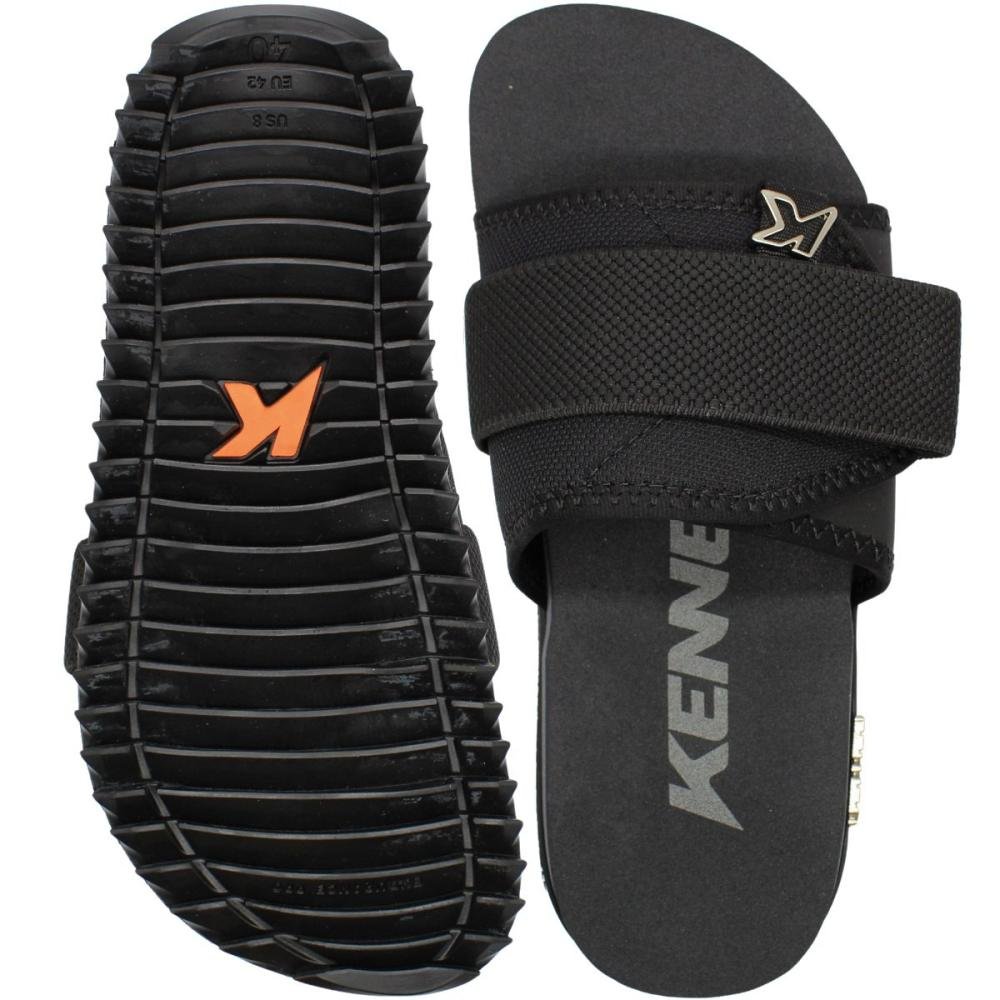 Sandália Kenner Kivah Slide Solado Tratorado Masculina Preto 3