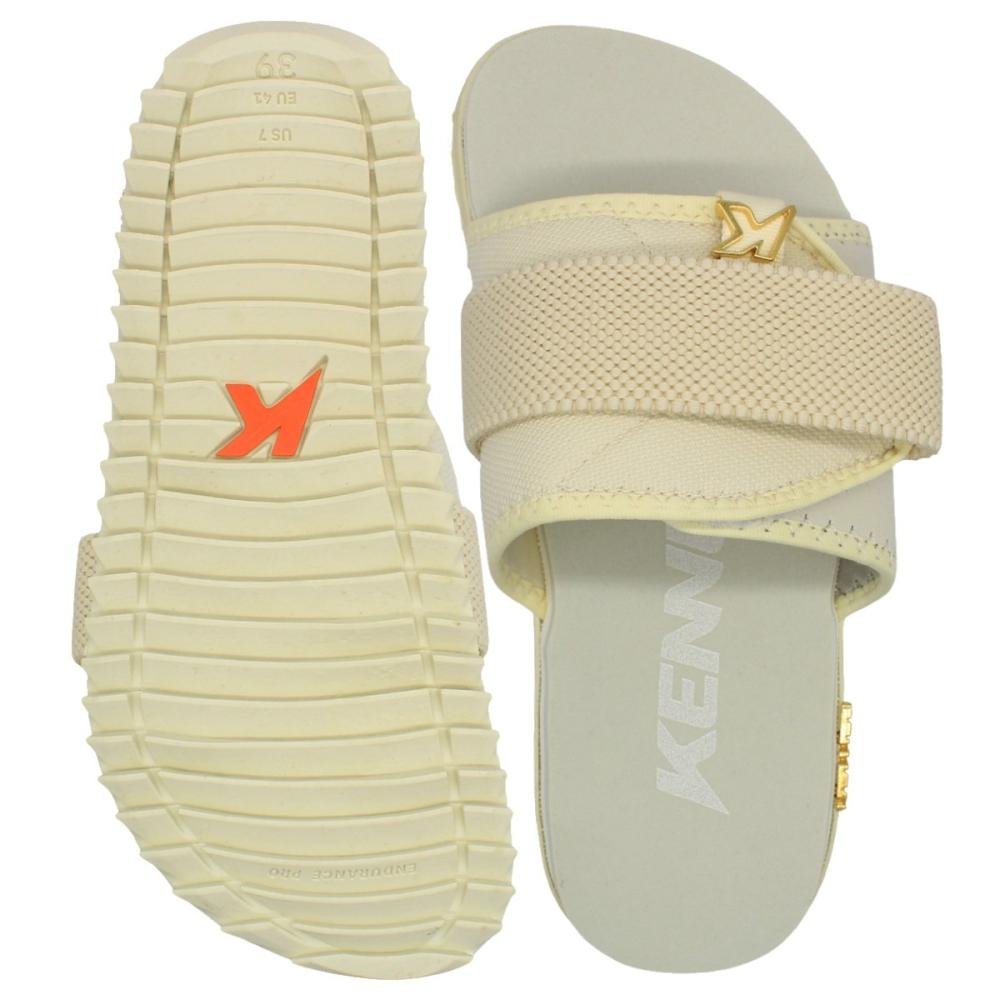 Sandália Kenner Kivah Slide Solado Tratorado Masculina Bege 3