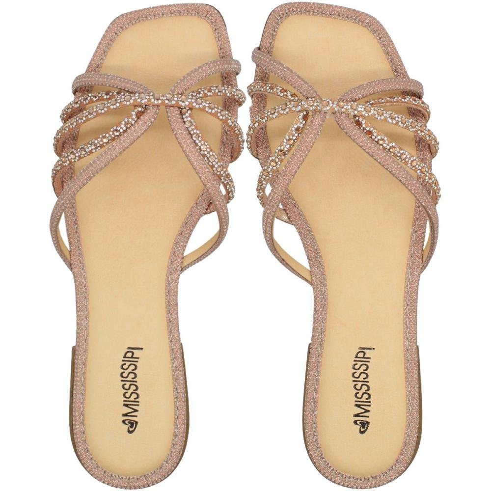 Tamanco Rasteiro Mississipi Tiras Strass Feminino 