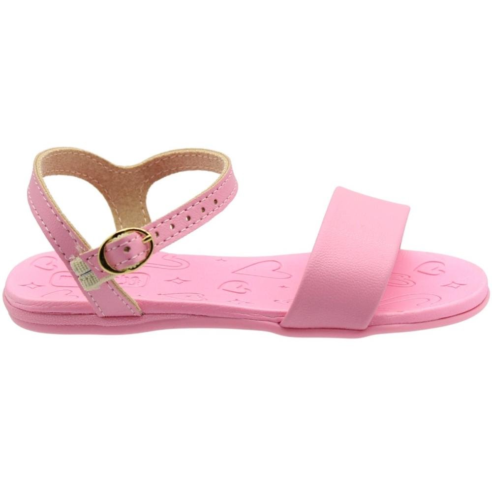 Sandália Rasteira Baby Molekinha Napa Fivela Menina Rosa 2