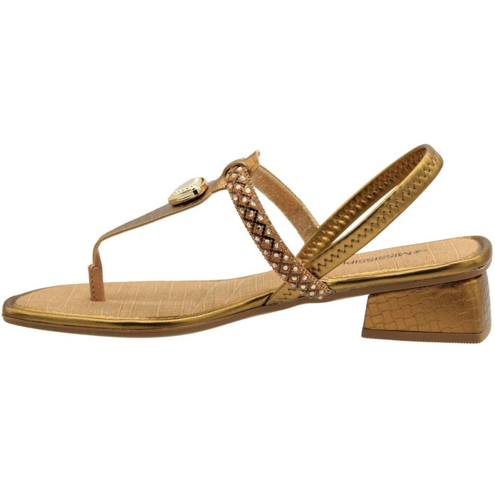 Sandália Salto Baixo Mississipi Itaim Calce  Fácil Feminina Bronze 2