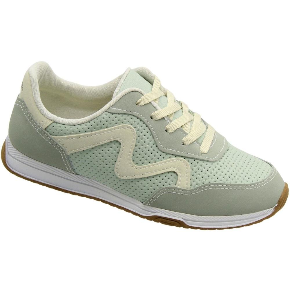 Tênis Casual Mississipi Retro Listra Leve Feminino Verde 3