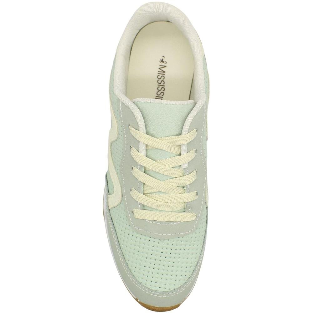 Tênis Casual Mississipi Retro Listra Leve Feminino Verde 4