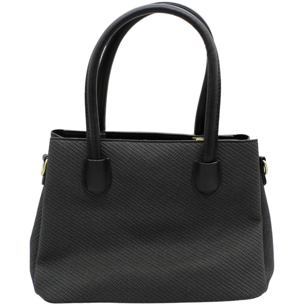 Bolsa de Mão Transversal Luna Kiss Texturizada Charme Pequena Preto 4