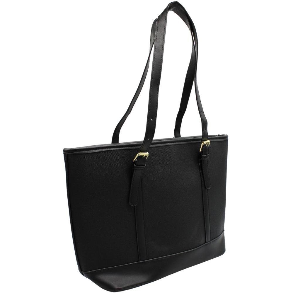 Bolsa de Ombro Ajustável Luna Kiss Grande Textura Feminina Preto 3