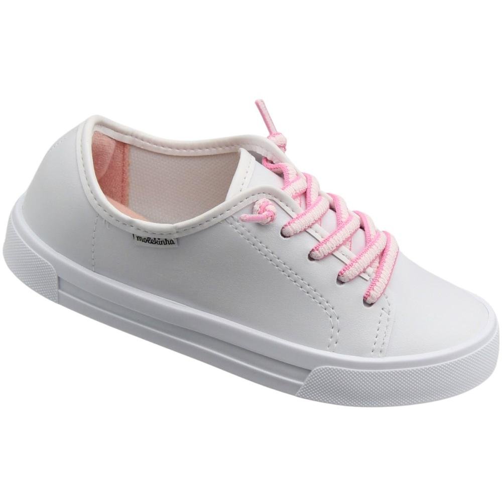 Tênis Casual Juvenil Molekinha Soft Pop Menina Branco 3
