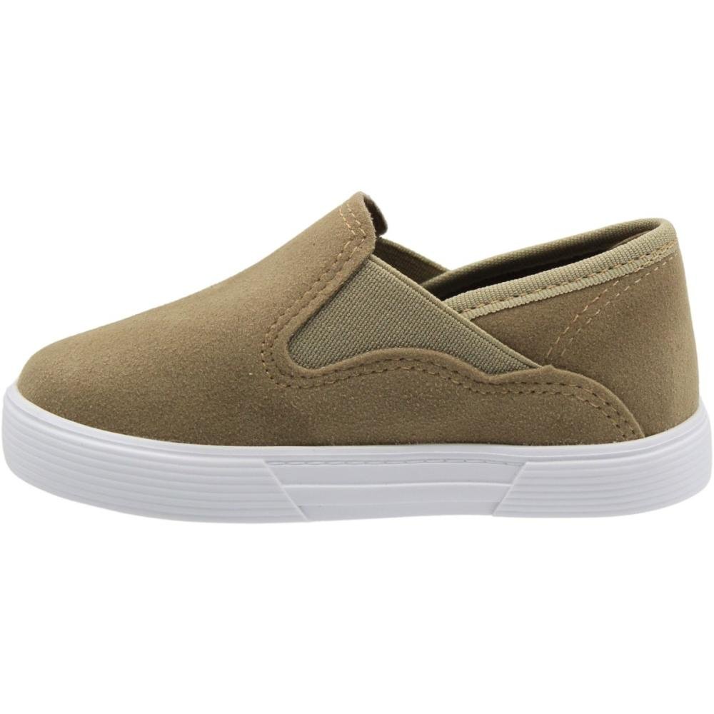 Tênis Slip On Baby Molekinho Camurção Elástico Menino Bege 2