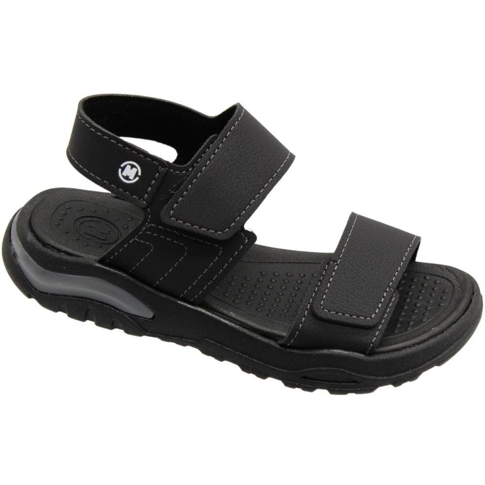 Sandália Papete Infantil Molekinho Rustico Confortável Menino Preto 3