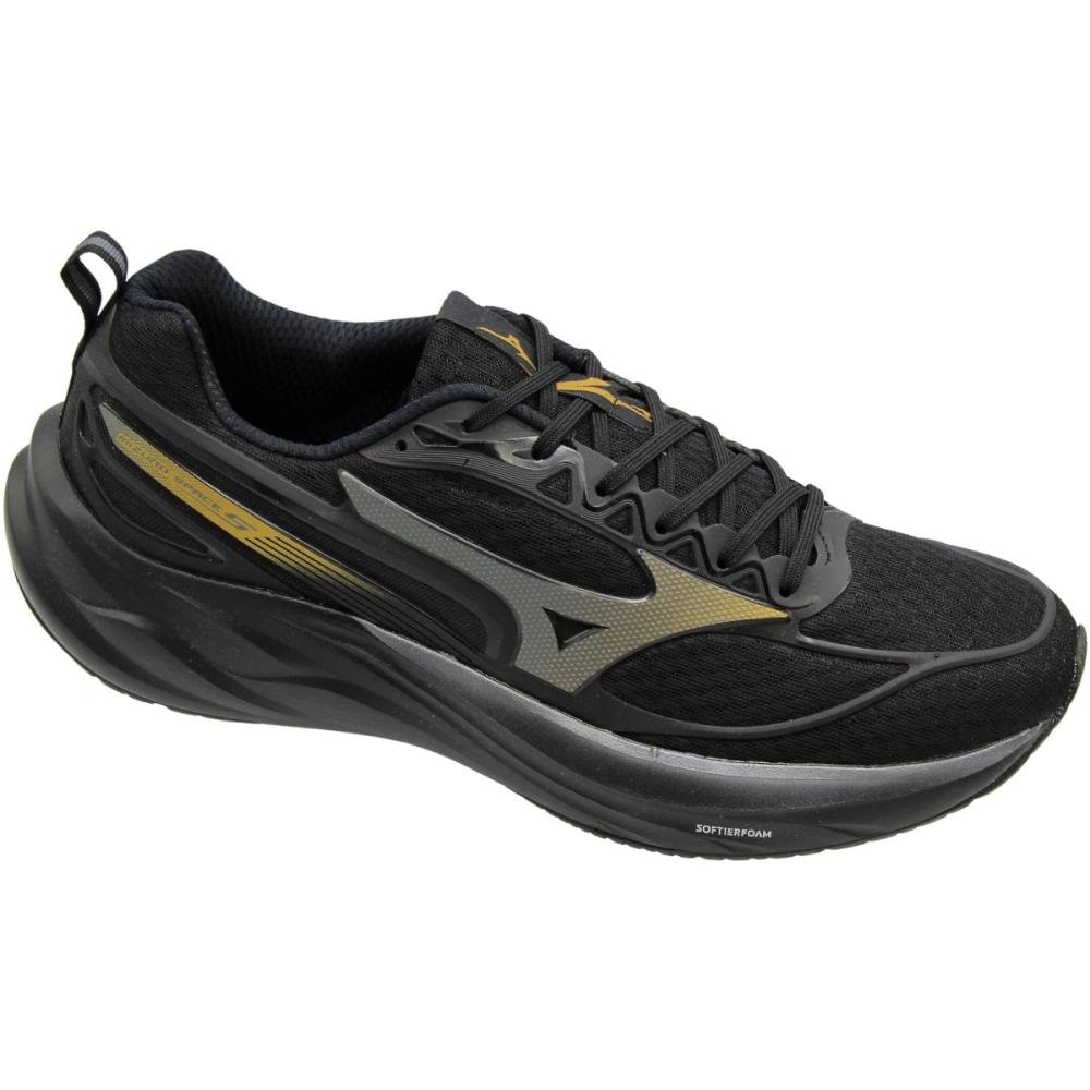 Tênis Esportivo Mizuno Space 5 Softier Foam Tamanho Especial Masculino Preto 3