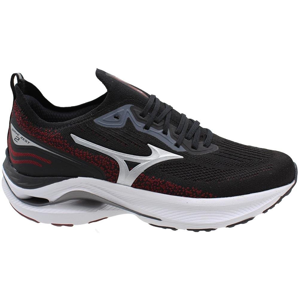 Tênis Esportivo Mizuno Wave Zest 2 Running Masculino Preto/Vermelho 2