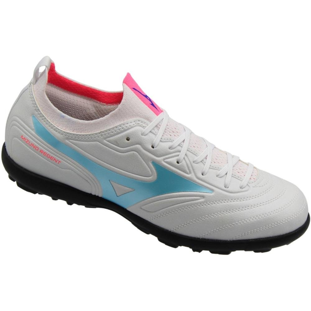 Chuteira Society Mizuno Regent AS Masculina Branco/Azul 3