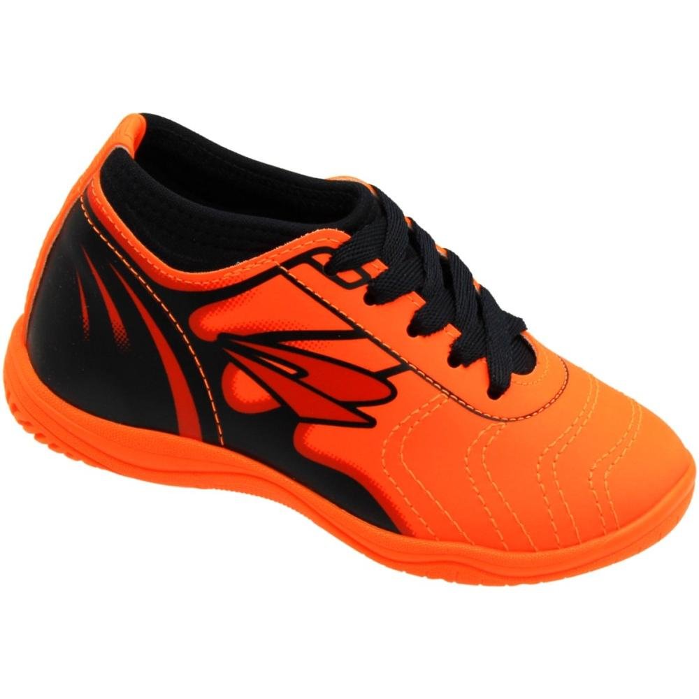 Chuteira Futsal Indoor Infantil Dray Botinha Macia Menino Laranja 3