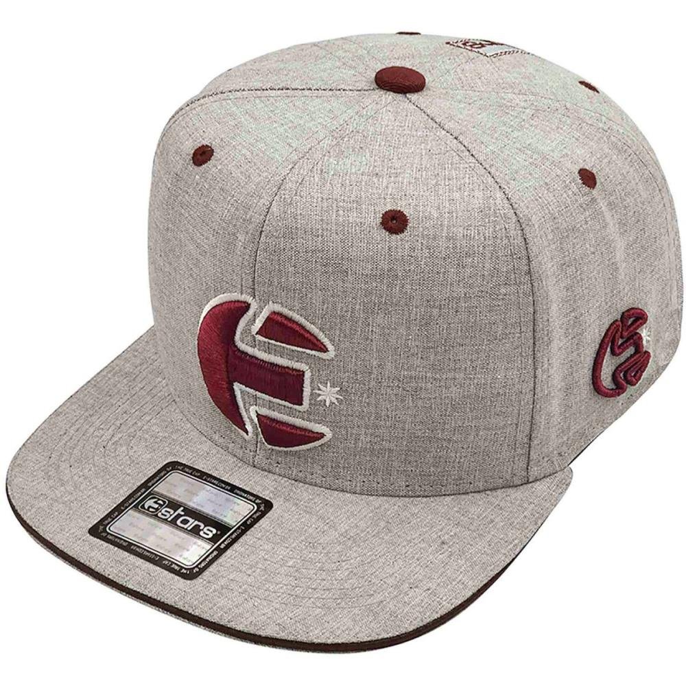 Boné Aba Reta E-Stars Brave Logo Alto Relevo Masculino Cinza 2