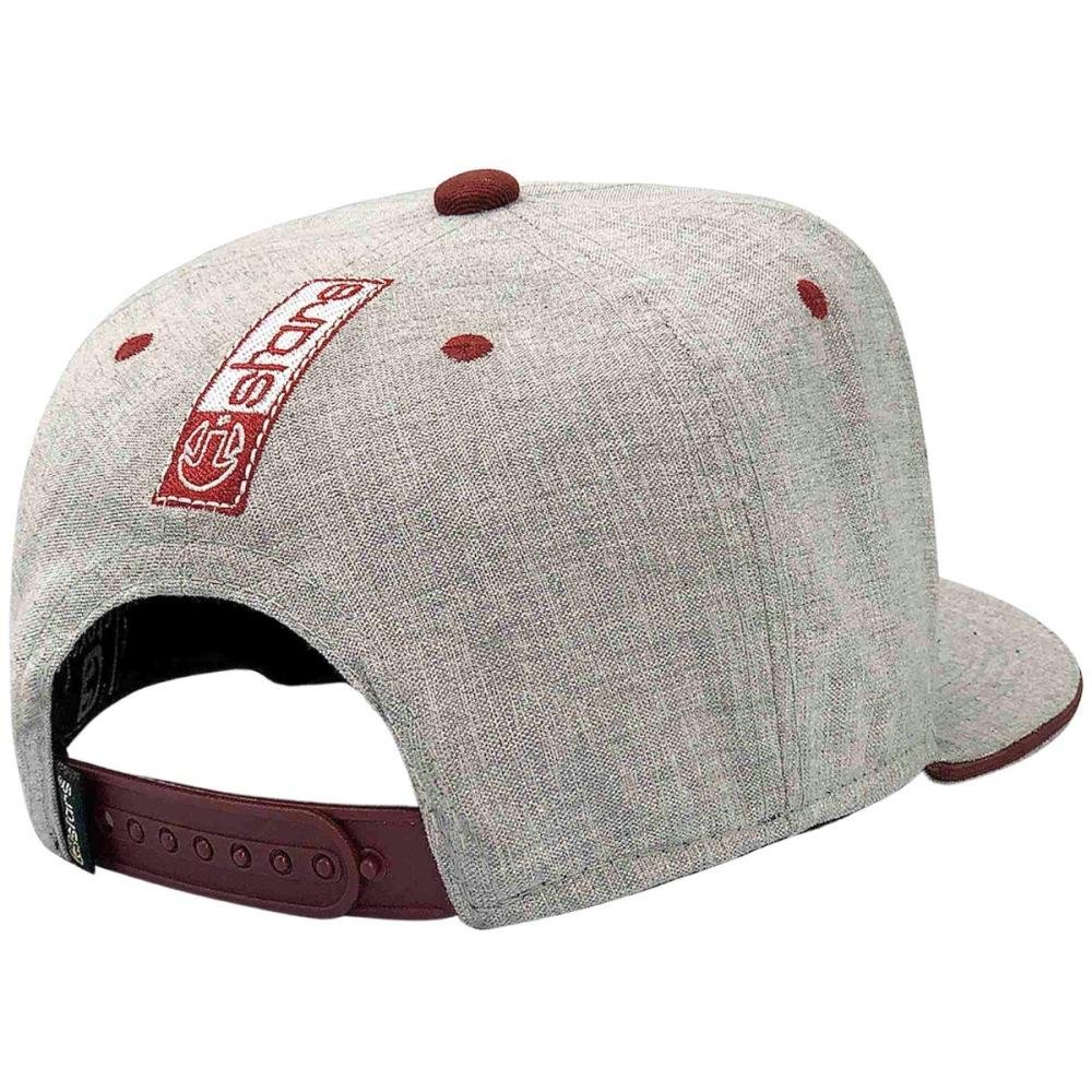 Boné Aba Reta E-Stars Brave Logo Alto Relevo Masculino Cinza 3